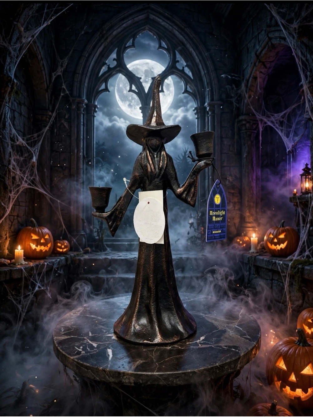 TJMAXX Viral Halloween Witch Metal Candle Holder Rare Gothic Decor Dual Cup NWT